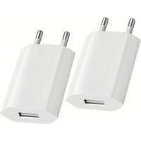 2 Pack Chargeur Rapide Usb Adaptateur De Prise Universel 5v 1a Adapté Aux Voyages Compatibilité Avec I-Phone/Apple/Samsung