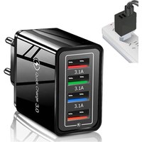 Chargeur Usb Multiple,4 Ports Adaptateur Chargeur Mural,Chargeur Mural Usb Charge,Compatible Avec La Plupart Des Smartphones Et Autres Produits