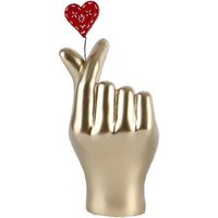 Love Gesture Single Hand Statue Gold Decorations, Modern Art Resin Sculpture Home Accents Pour Living Room, Desktop