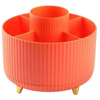 Organisateurs Rotatifs À 360° À 5 Emplacements Pour Bureau, Joli Pot À Crayons Pour Le Bureau, L'école, , Les Fournitures Artistiques (Orange)