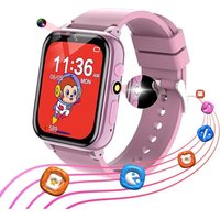 Montre Connectée Enfant Fille, Montre Enfant Fille Avec 26 Fonctions De Jeu, Cartes D'Apprentissage, Livre Audio, Appareil Photo, Musique, Podomètre,