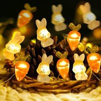 KAL-Guirlande Lumineuse De Pâques, 2M 20Led Décoration De Pâques, Guirlande Lumineuse Poussins Etlapin ,Batterie Opération, Lumières De Oeufs De