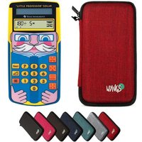 TI-Little Professor avec Housse de Protection WYNGS Incluse Rouge-Entraîneur de Calcul Interactif-Pack de Base