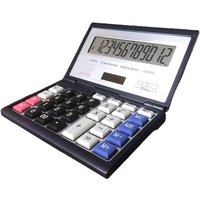 Calculatrice solaire à double puissance avec affichage à 12 chiffres Grand écran pliable Flip Cover Big Button Outil informatique portable pour les