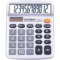 Calculatrice de Bureau 12 Chiffres avec Grand écran LCD et Bouton Sensible,Double Alimentation Solaire et Batterie,Fonction Standard pour