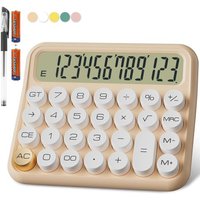 Calculatrice mécanique 12 Chiffres,écran LCD Extra Large de 5 Pouces,Calculatrice de Bureau à Piles,Gros Boutons faciles à Presser,écran inclinable à