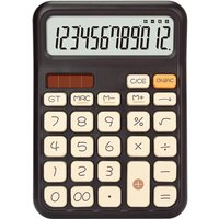 Calculatrice de bureau extra large avec écran LCD à 12 chiffres et gros boutons,calculatrice de comptabilité à piles et à énergie solaire pour