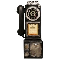 Téléphone Ancien Cadran Rotatif Téléphone Fixe Modèle Vintage Classique Accessoires De Téléphone Rétro Fixé Au Mur Ornements Artisanaux Café-Bar