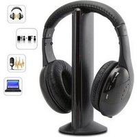 Casque sans fil TV Casque Audio 5 en 1 Sans Fil Ecouteurs Hi-Fi Radio pour PC Radio
