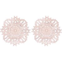 2x Beaucoup Bois Sculpté Long Onlay Applique Murs De Fleurs Non Peints Armoires Type De Décor De Porte: 15 Cm Type A