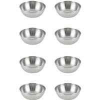 8 Pièces Séries En Acier Inoxydable Sauce Plats Ronde Assaisonnement Plats Sushi Trempette Bol Soucoupes Bol Mini Apéritif Assiettes