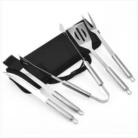 Ensemble D'ustensiles De Barbecue 5pcs, Ensemble D'ustensiles De Barbecue En Acier Inoxydable Avec Sac À Main, Spatule, Pince Et Fourchette