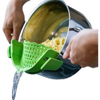 (Vert)Passoire De Cuisine Silicone Suspendue Tamis La Farine Avec Poignée Mailles Fine Pour Poudre Pâtisserie Égoutter Nouille Riz Passer Sauces