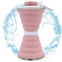 Rose Bouteille D'eau Pliable Bouteille 500 Ml Bouteille D'eau De Voyage Silicone Pliant Bouteille D'eau Avec Carabiner Tasse De Camping À L'épreuve