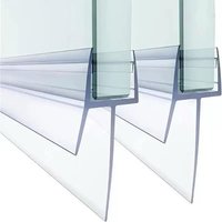 Joint de douche pour portes en verre de 6 à 8 mm-Lèvre en caoutchouc extra épaisse (12 mm)-100 % étanche et durable-Montage facile-Convient pour