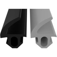 Joint de Fenêtre pour Systèmes de Vitrage,Extérieur et Intérieur,Plastique et Aluminium (Noir,5 m)