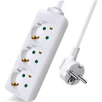 Multiprise Avec 3 Prises De Courant (Câble De 3 M, Sans Interrupteur) Blanc