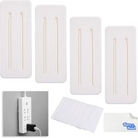 4X Supports Multiprises Auto-Adhésif - Fixateur De Bloc D'Extension Mural Sans Perceuse