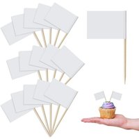 Blanc - 200 Pièces Drapeaux En Papier Pour Cure-Dents, Mini Étiquettes Alimentaires Drapeaux De Vacances Décoration De Cupcakes Étiquettes De Fromage