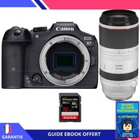 Canon EOS R7 + RF 100-500mm F4.5-7.1 L IS USM + 1 SanDisk 32GB Extreme PRO UHS-II SDXC 300 MB/s + Ebook 'Devenez Un Super Photographe' - Hybride Canon