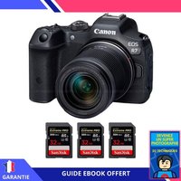 Canon EOS R7 + RF-S 18-150mm STM + 3 SanDisk 32GB Extreme PRO UHS-II SDXC 300 MB/s + Ebook 'Devenez Un Super Photographe' - Hybride Canon