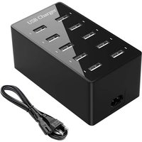 10 Port Multi Charger Desktop Usb Charging Station Smart Port For Iphone 12/13/14, Samsung S24 Ultra/Z Flod/Z Flip, Xiaomi, Ipad, Ipod