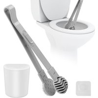 Balayette Balais Toilette,WC Silicone Conception Double Face de,Toilet Brush pour La Salle de Bain et Les Toilettes des Invités,Montage Mural ou sur