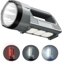 Lampe Torche LED Ultra Puissante Rechargeable, Lampe De Poche Extérieure D'Urgence Puissante 6000 Lumen Avec 6 Modes, Câble Usb, Ipx4 Étanche