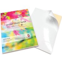 LETNERNY-Evergreen Goods 100 Feuilles De Papier Autocollant Blanc Brillant A4, Papier D'Impression Personnalisable Pour Imprimantes ¿¿ Jet D'Encre Et