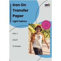 LETNERNY-10 X A4 Papier Transfert Tee-Shirt/Textiles Blancs Ou Clairs, Fond Transparent, Personnalisable, Thermocollant, Impression Jet DEncre -1-10