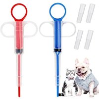 2 Pcs Animaux Médecine Distributeur, Pet Dog Cat Pilule Comprimé Seringue, Mangeoires De Médicaments Réutilisables En Silicone Seringue Poussoir De