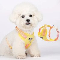Harnais Chien Réglable Anti-Traction Léger Respirant Avec Logo Réfléchissant Et Anneau - Jaune Xs - Efconnection