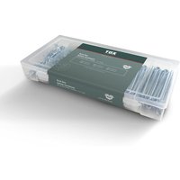 Assortiment de goupilles fendues en acier galvanisé pour applications multiples,6 tailles courantes dans une boîte de transport transparente,¿1,6-4,0
