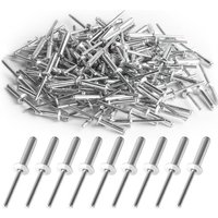 Lot de 120 rivets aveugles,assortiment de rivets pop 4,8 mm x 20 mm,rivets aveugles en aluminium à grande bride,rivets pop argentés,rivets en