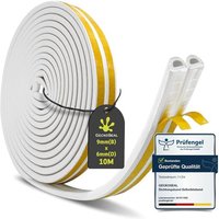 GeckoSeal 10m Joint Porte Fenetre,9mm x 6mm Joint Mousse Adhésif d'Étanchéité Porte Calfeutrage Isolant