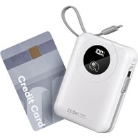 20000mah Power Bank With Built-In Cable 22.5w Fast Charging Power Bank For Mobile Phone, Usb C (Input & Out), Power Bank With 4 Outputs And 2 Input