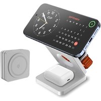 Apple 3 In 1 Mag Safe Wireless Charger Charging Station For Iphone 16/15 Pro Max/14 Plus/13/12, Samsung Galaxy S25/S24, Apple Watch 10/9/8/7/Se2,