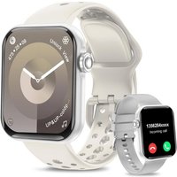 Montre Connectée (2 Straps) Hd 1,83"" Pour Homme Et Femme Avec Appel Bluetooth, Moniteur De Fréquence Cardiaque Et De Sommeil, Étanchéité Ip67,