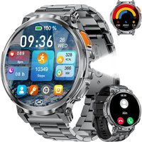 Montre Connectée Homme Avec Appel Bluetooth/730mah Batterie, 1.85"" Hd Grand Écran Smartwatch Homme Avec Lampe Torche, 100+Sportifs, Podomètre, Ip68