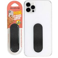 Amayo Grip Das ! Finger Grip For Mobile Phone - Cell Phone Holder - Cell Phone Ring Holder (Leather Series, Black)