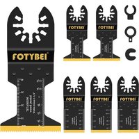 Outil Multifonction Lame de Scie Oscillante Titane, 5pcs Lame Outil Multifonction Accessoires pour Plastique, Bois, Métal, Compatible avec Dewalt