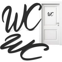 LETNERNY-Lot De 2 Plaques De Porte De Wc, Autocollantes, 15 X 10 Cm, Décoration Pour Portes En Bois, Portes En Verre Et En Fer
