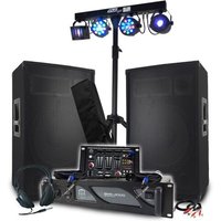 Pack Sono BM SONIC Amplificateur 2000W, Enceintes Passives 2x700W, Table de Mixage, Euphoria Portique + 48 effets lumière