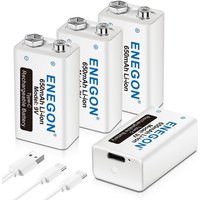 Batterie 9V USB Directe Rechargeable Lithium-ION avec câble USB Type-C 2 en 1 pour Microphone,détecteurs de fumée,Jouets électroniques,Talkie-walkie
