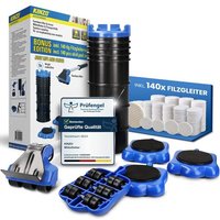 4 X Furniture Castors + 140 Bonus Felt Pads - Total Load 1200kg 300kg Per Castor
