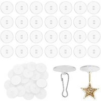Lot de 30 crochets de plafond autocollants transparents-Sans perçage-Avec clip pour mât de drapeau-Pour plafond,cuisine,chambre à coucher,salle de
