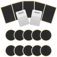 LETNERNY-Kit De Réparation De Crevaison Pour Vélo, 15 Pièces De Réparation De Chambre À Air De Vélo Rondes Et Carrées Sans Colle Avec Râpe, Coller