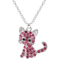 Collier Pendentif Chat, 45+5,1cm Chaîne D'extension Mignon Collier En Strass Pour Chat Scintillant Collier Avec Pendentif En Forme De Chat Bijoux