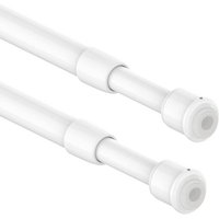 Lot de 2 petites barres de serrage extensibles sans perçage pour rideaux, tringles de serrage pour cuisine, armoire, projets de bricolage (30-50 cm,