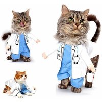 Chien Chat Docteur Costume Pet Docteur V?ºtements Halloween Jeans Outfit V?ºtements